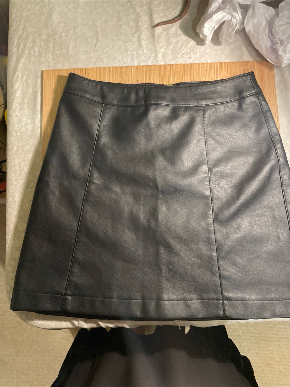 Forever 21 Black Faux Leather Mini Skirt Barely Worn